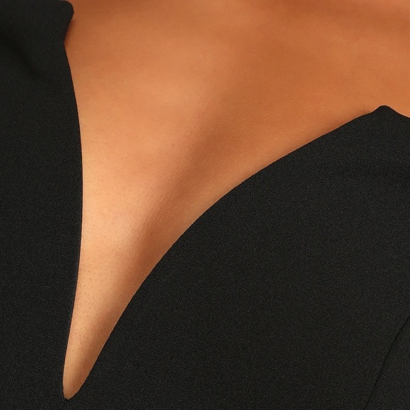Black Notched Strapless Bodysuit - Picture 6 of 7